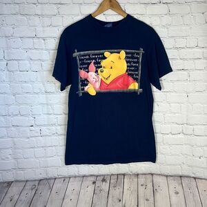 Vintage 90s Winnie The Pooh Womens L Blue Short Sleeve Tshirt Crewneck